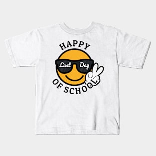 Happy Last Day of School - Cool Emoticon Kids T-Shirt